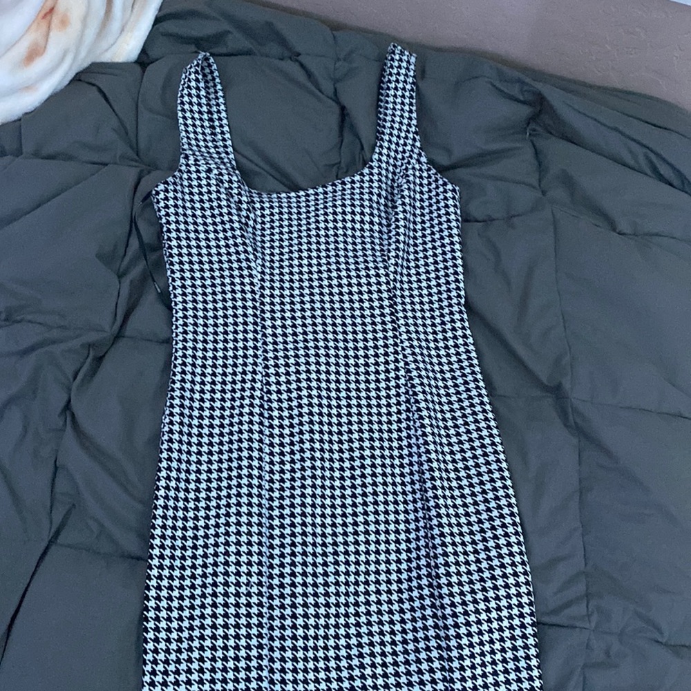 forever 21 plaid dress black and white